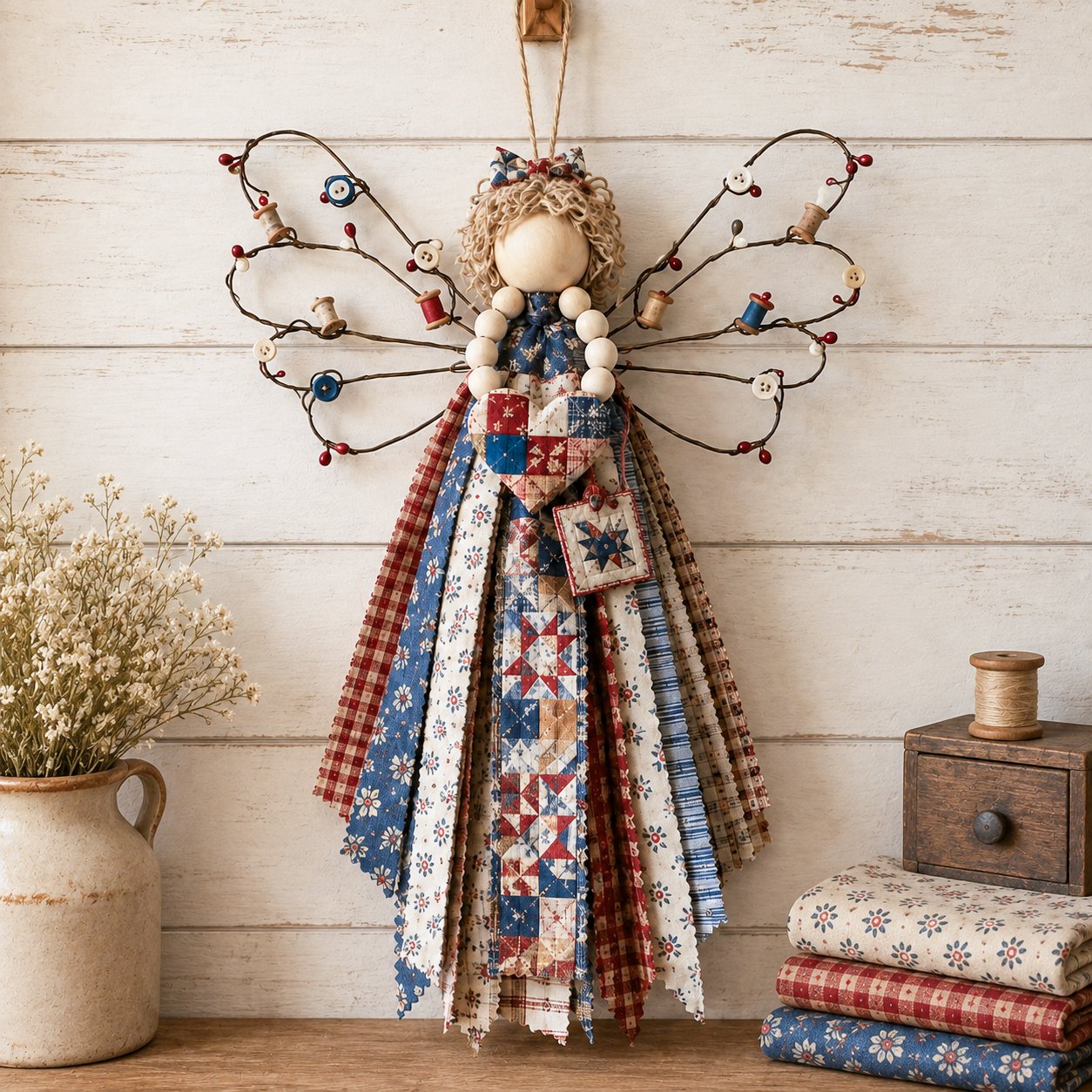 🔥LAST DAY 50% OFF - 🪽 Angel Fabric Hanging DIY Kit - Stitch a Little Blessing That Stays Forever