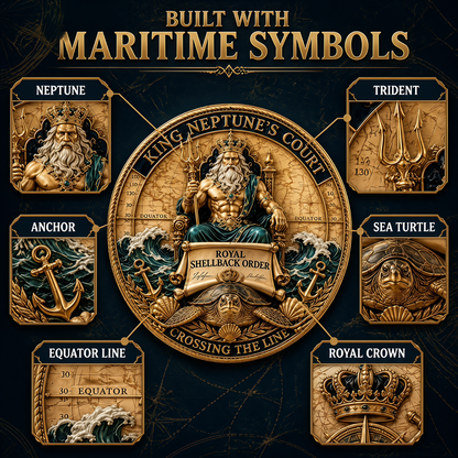 👑King Neptune’s Court – Crossing the Equator Commemorative Metal Medal