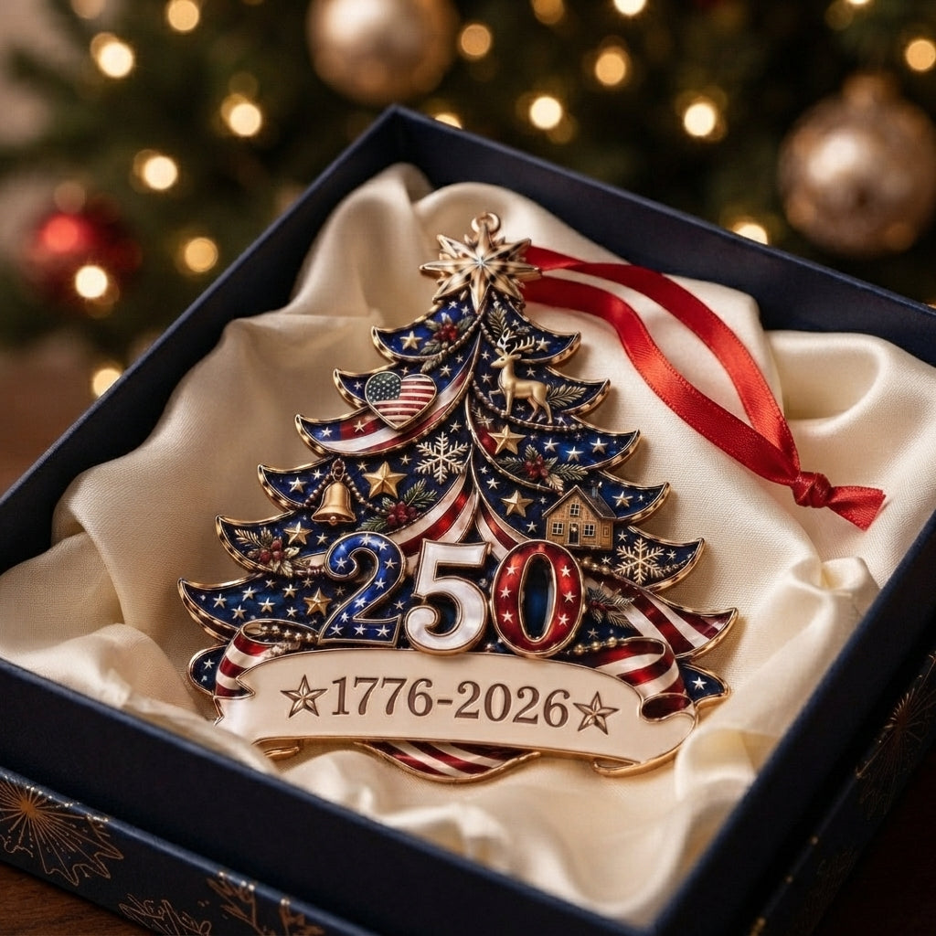 America 250th Anniversary Christmas Ornament