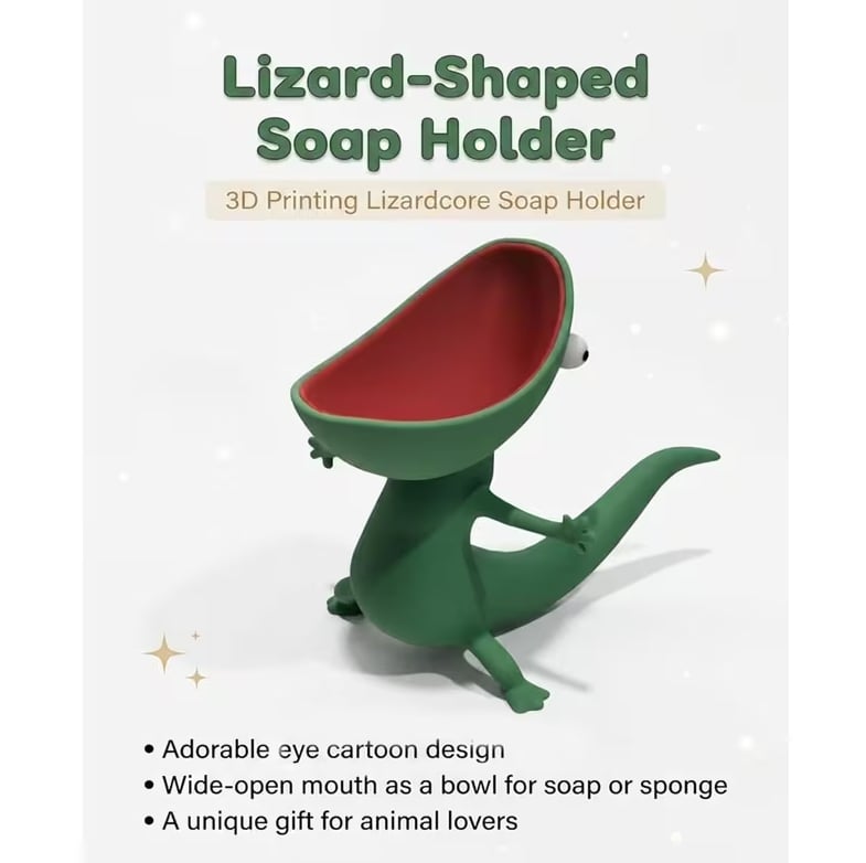 Cute Lizard Soap Holder Storage Shelf