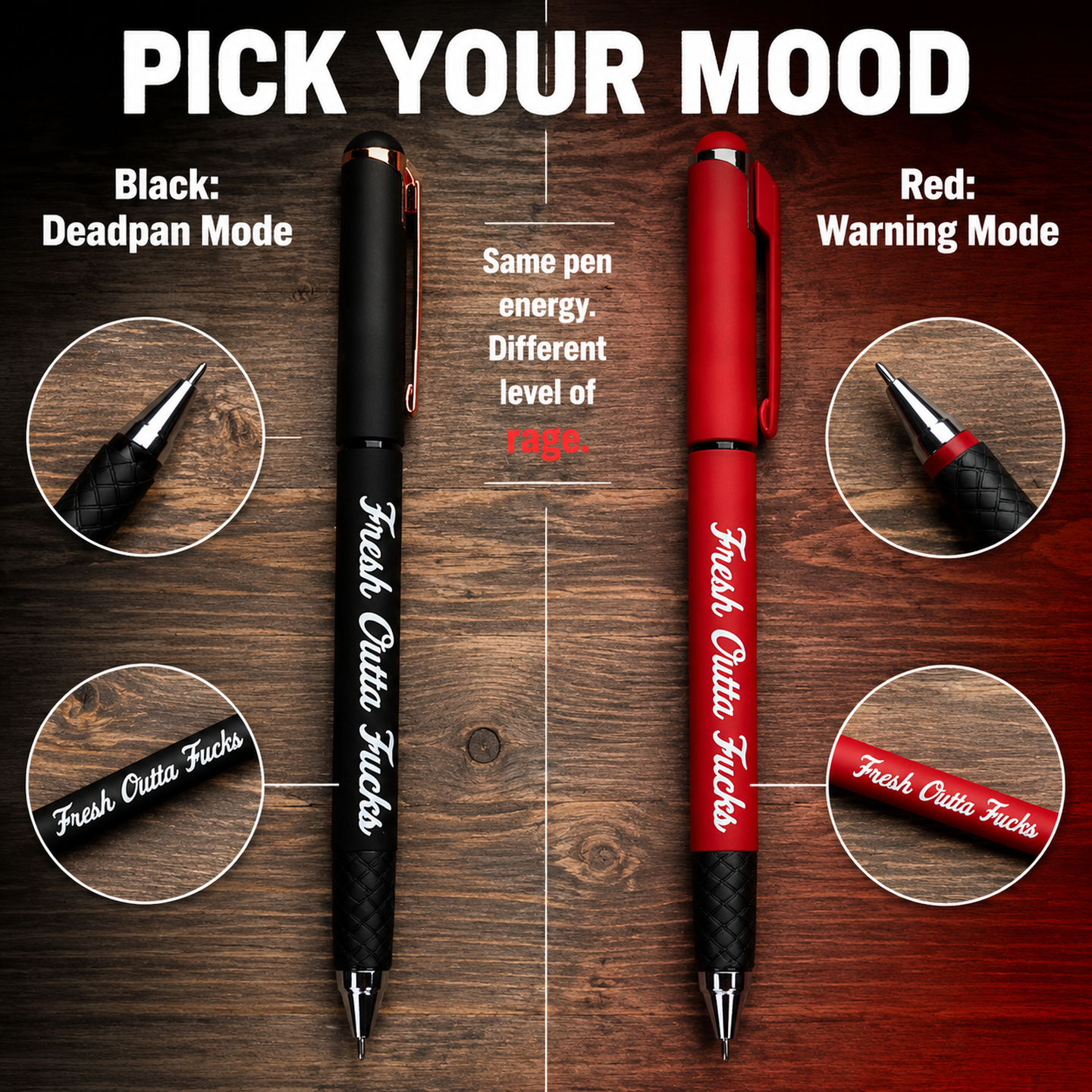 💥Last Day Promotion 49%OFF💝 The "Mental Breakdown" Office Survival Kit | Funny Sarcastic Sticky Notes &amp; "Fresh Outta Fucks" Pen Set