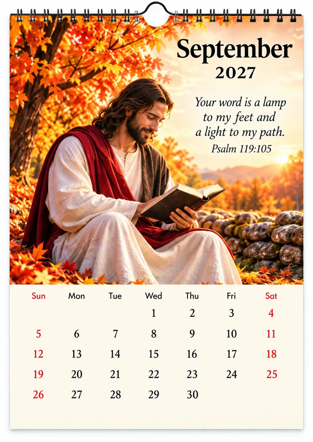 ✝️ 2027 Seasons of Faith Wall Calendar | 12 Months of Christian-Inspired Artwork, Peaceful Countryside Scenes & Shepherd Imagery for Home, Prayer Spaces & Meaningful Gifts 🌿