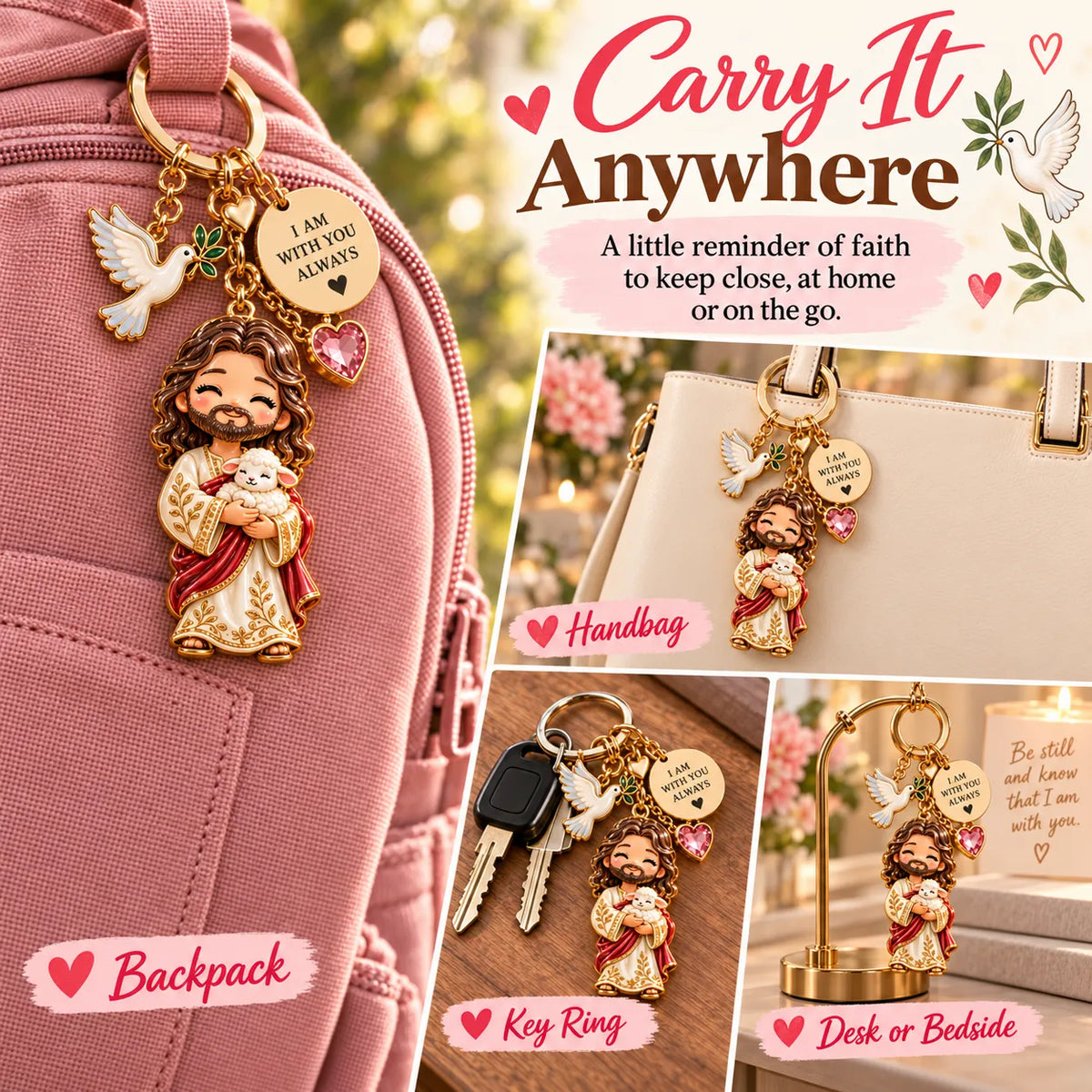 ⏳ Last Day 50% OFF – ✝️ Always With You Jesus Comfort Doll | Soft Crochet Companion with Scripture Message Card 🤍
