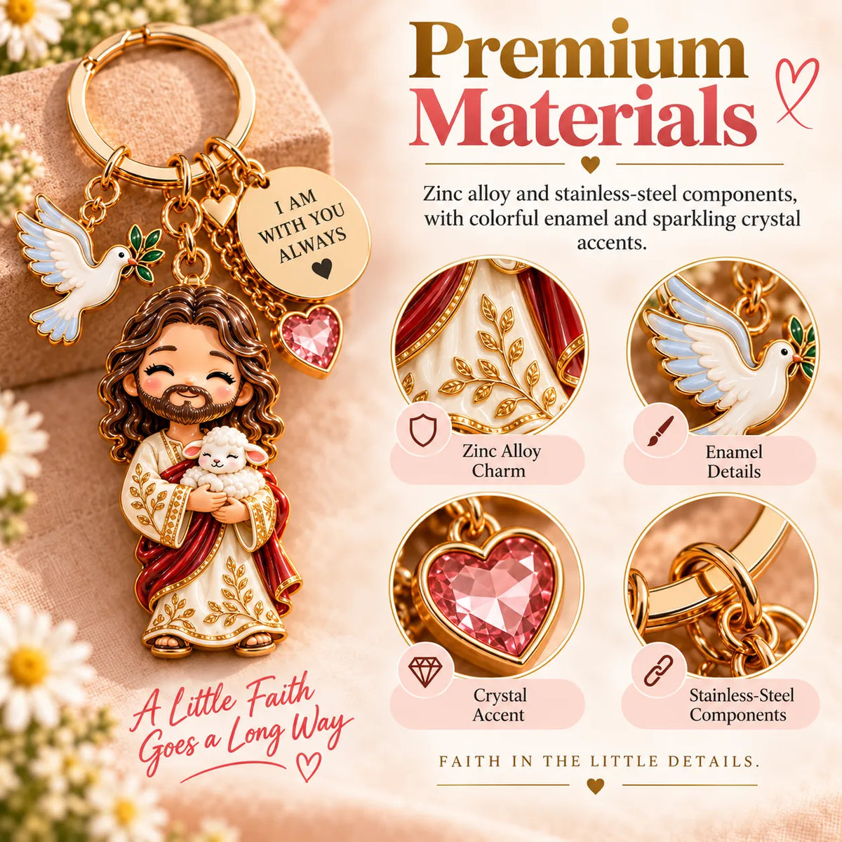 ⏳ Last Day 50% OFF – ✝️ Always With You Jesus Comfort Doll | Soft Crochet Companion with Scripture Message Card 🤍