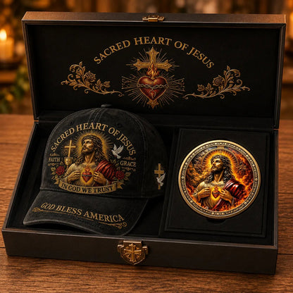 ✝️Sacred Heart Of Jesus Faith Cap🎁 Free Double-Sided Honor Coin With Every Cap Purchase