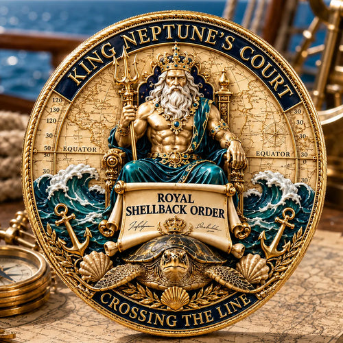 👑King Neptune’s Court – Crossing the Equator Commemorative Metal Medal