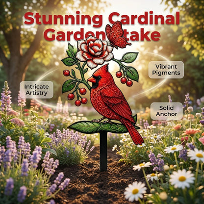 🐦Cardinal Art Garden Stake💥