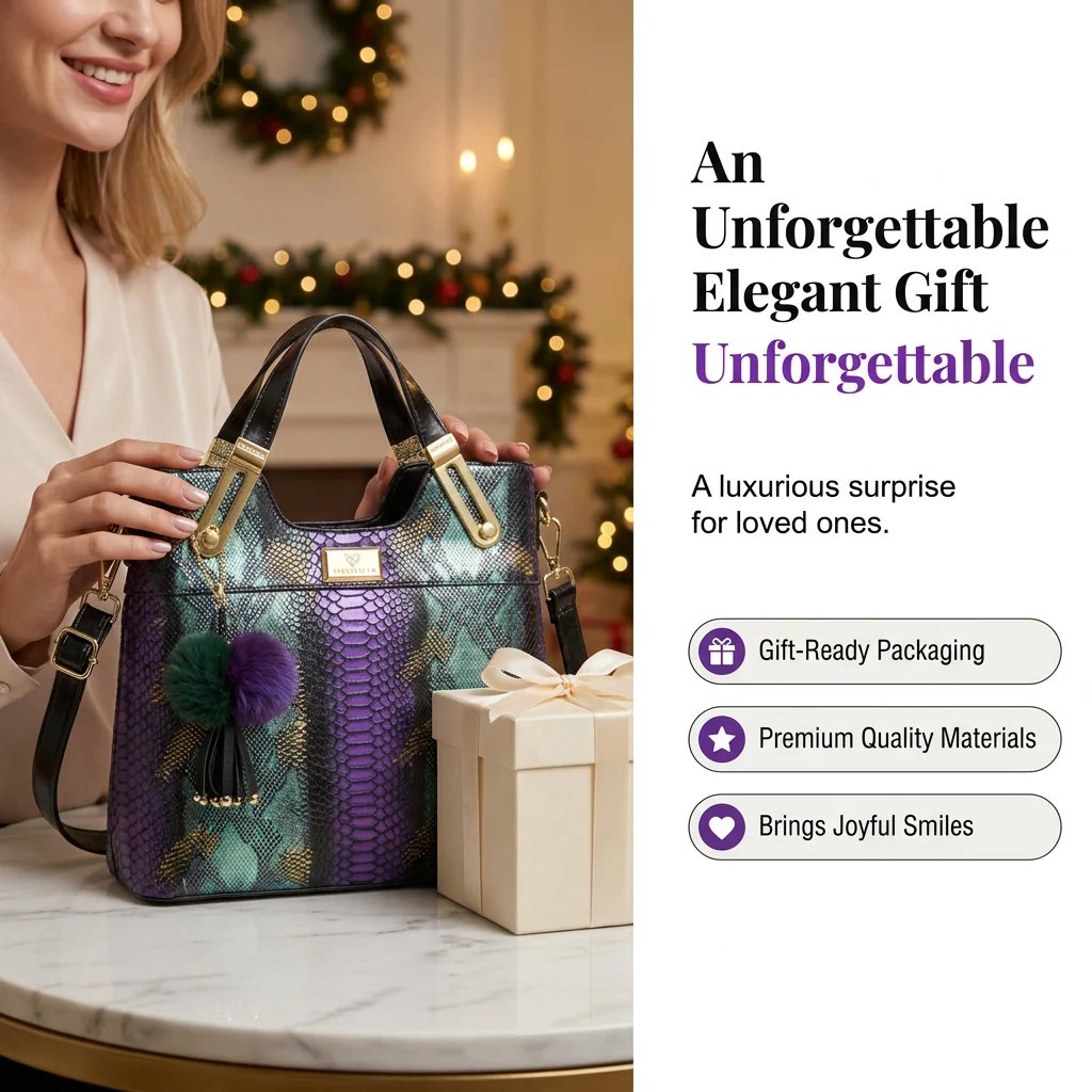 🏆Exclusive discounts for the Queen 49% OFF🔥Elegant Snakeskin PU Leather Tote Bag