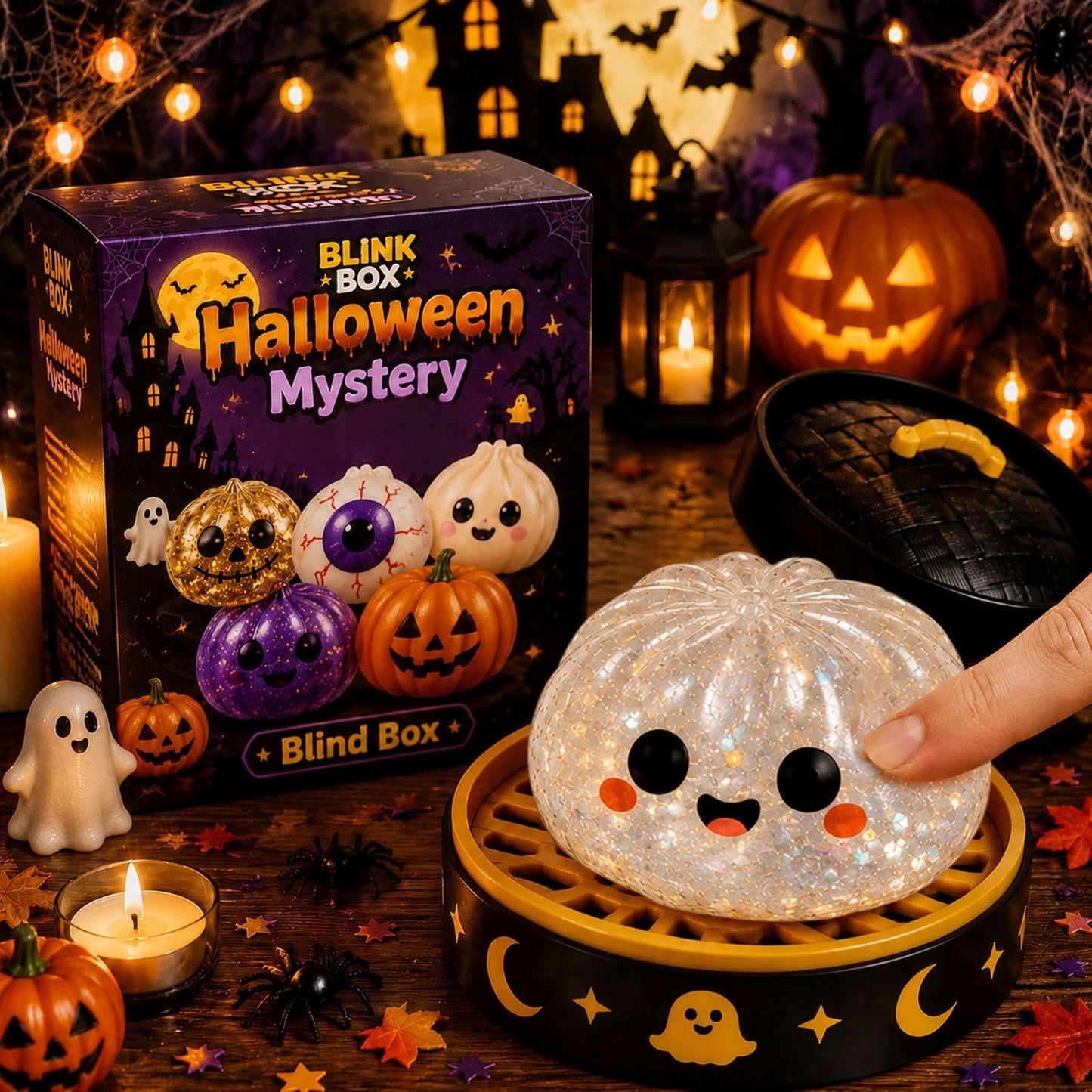 🌟Cute Halloween scary ghost squeeze toy set