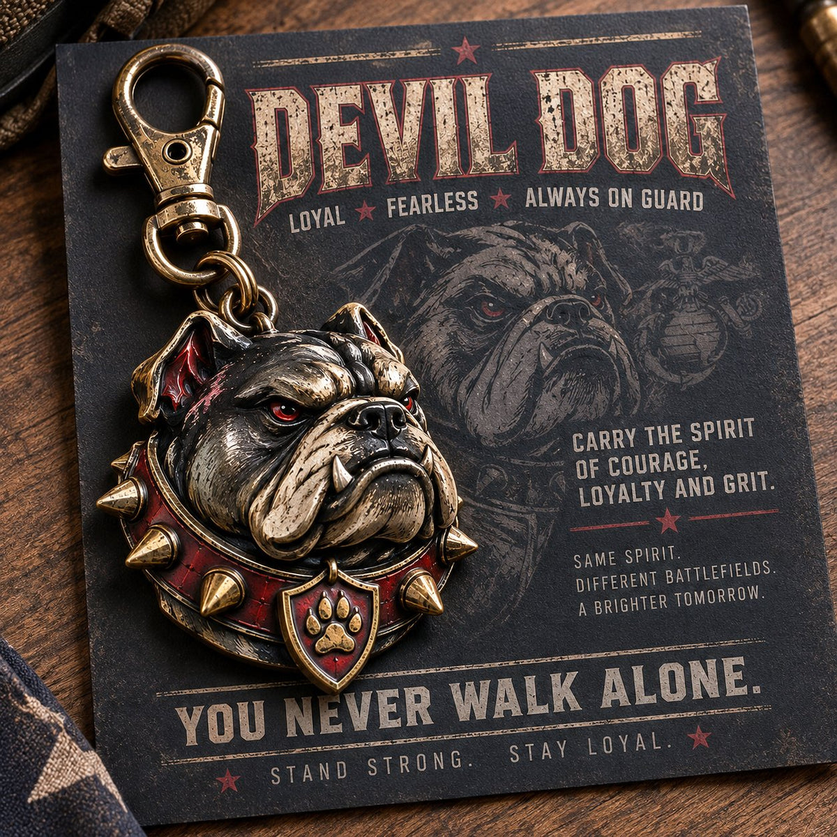 🔥LAST DAY 50% OFF - 🐶 Devil Dog Guardian Metal Keepsake Keychain With Card