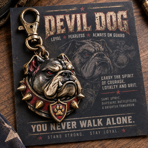 🔥LAST DAY 50% OFF - 🐶 Devil Dog Guardian Metal Keepsake Keychain With Card