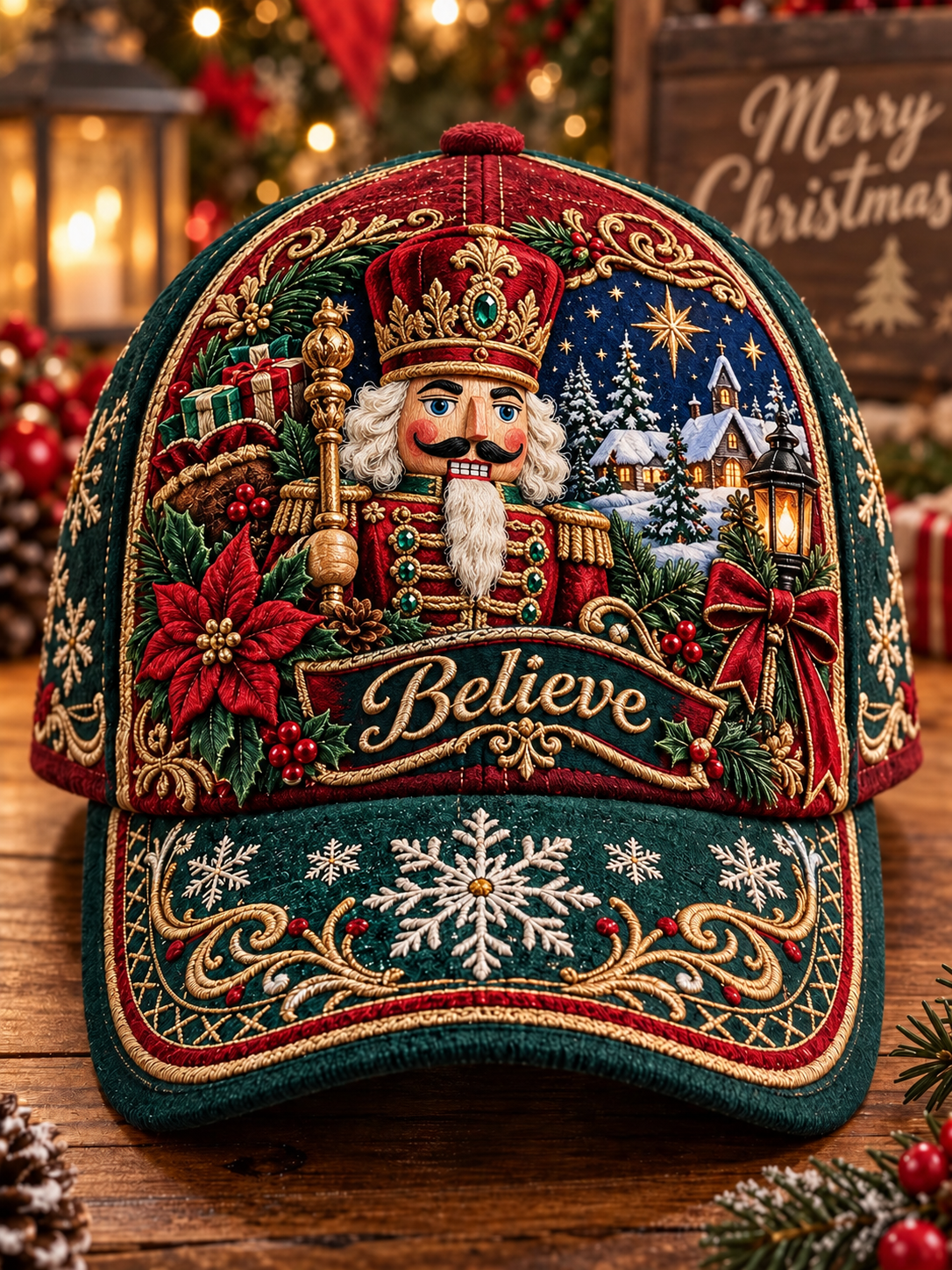 Christmas Art Vintage Casual Baseball Cap