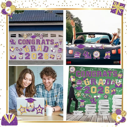 🎓 2026 Grad Car Magnets 🧲 – 30-Piece Set for Celebration Decor (Cars, Fridges & More)