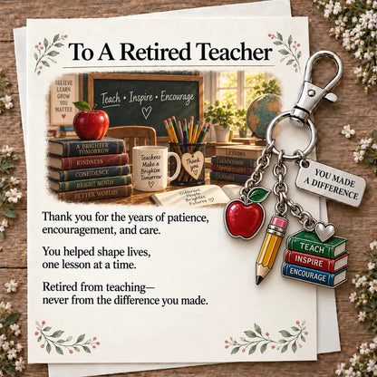 ✨ The "You Make a Difference" Retirement Appreciation Gift Set – Keychain & Greeting Card ✨