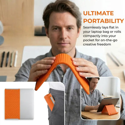 Flexible Silicone Aluminum Phone Stand, Bendable Rollable Foldable Design