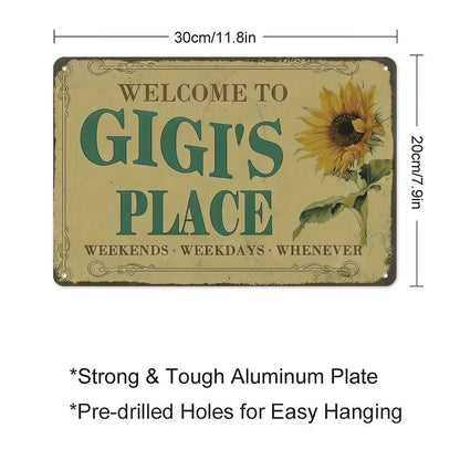 GIGI's Place tin sign Vintage Sunflower Metal Sign