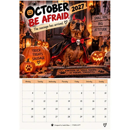 2027 Funny Dachshund Wall Calendar – Sarcastic Sausage Dog Calendar, Monthly Dog Lover Gift