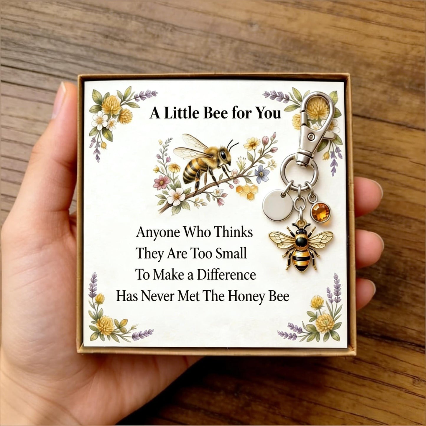“A Little Bee for You” Inspirational Bee Keychain Gift Set