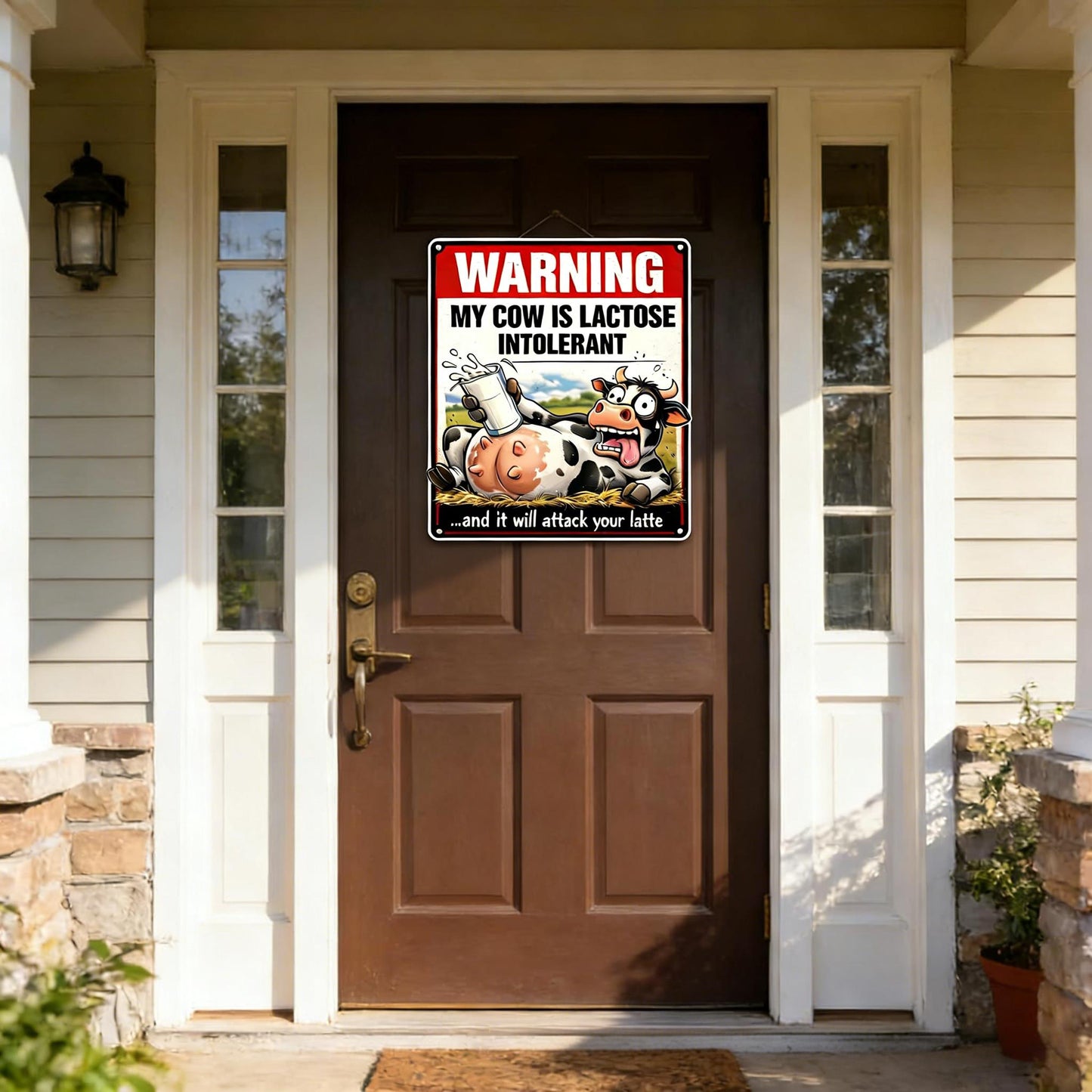 Funny Cow Warning Metal Signs