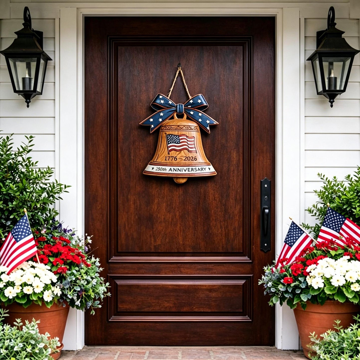 🇺🇸 250th Anniversary Liberty Bell Wooden Door Hanger