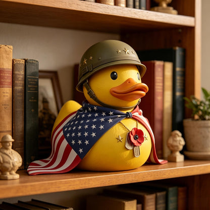 🇺🇸 Patriotic Memorial Duck Figurine – A Tribute to Courage & Freedom