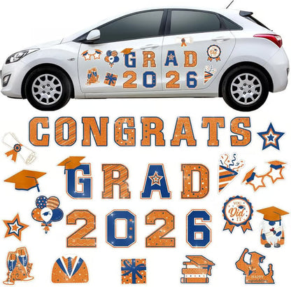 🎓 2026 Grad Car Magnets 🧲 – 30-Piece Set for Celebration Decor (Cars, Fridges & More)