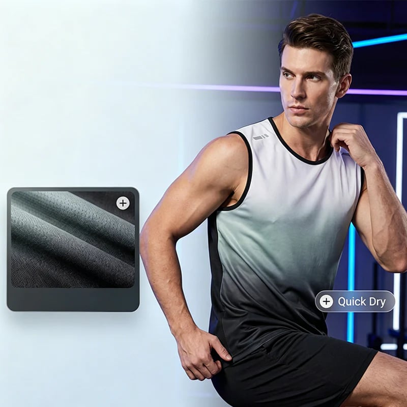 Men's gradient tank top – quick-drying, 3D fit, and breathable