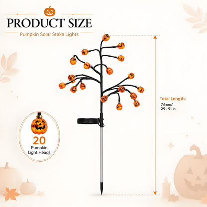 🎃 Pumpkin Solar Stake Lights – Halloween Outdoor Yard Decor