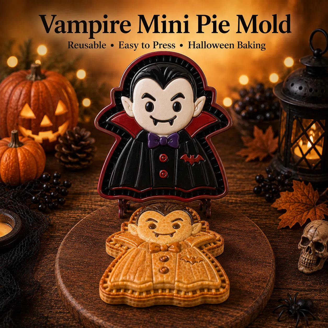 🎃 Halloween Mini Pie Mold Collection | Reusable Embossed Molds for Shaping Detailed Pumpkin, Ghost, Reindeer, Tree & Holiday Pies 🥧✨