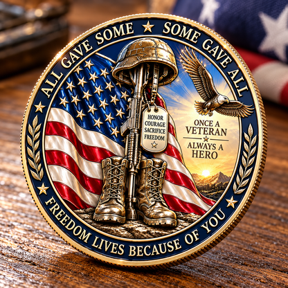 Still Standing U.S. Veteran Commemorative Medal – “Once a Veteran, Always a Hero” Patriotic Tribute Keepsake
