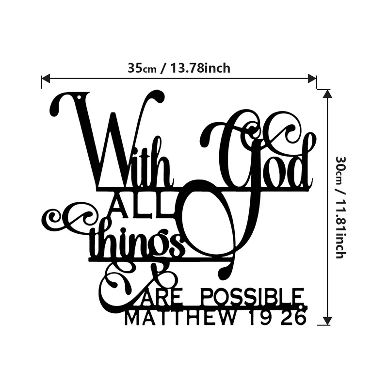 Con Dios, Todo es Posible – Arte de Pared de Metal