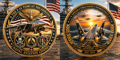 F-14 Tomcat Naval Aviation Premium Fighter Squadron Heritage Collectible Metal Medal