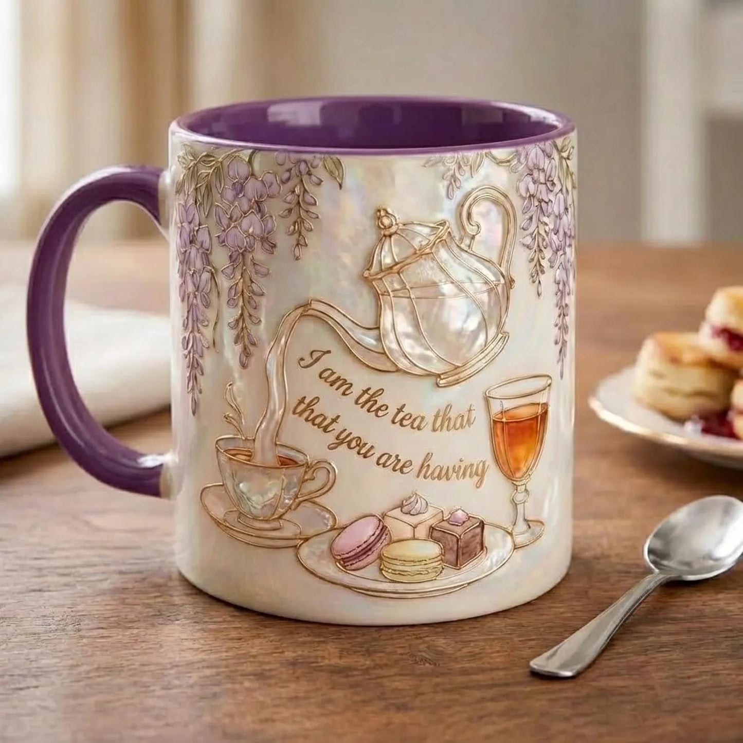I Am The Tea That You Are Having Faux 3D Mug – Bookish Tea Lover Accent Mug