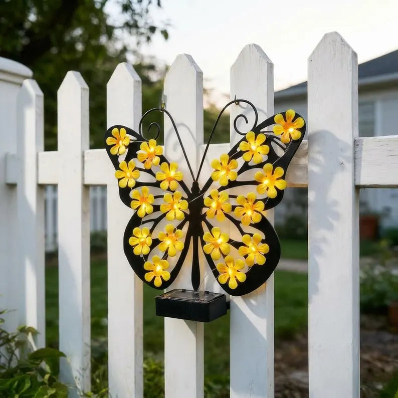 🦋Enchanting Solar-Powered Metal Butterfly Garden Light | Warm LED Outdoor Hanging Lantern