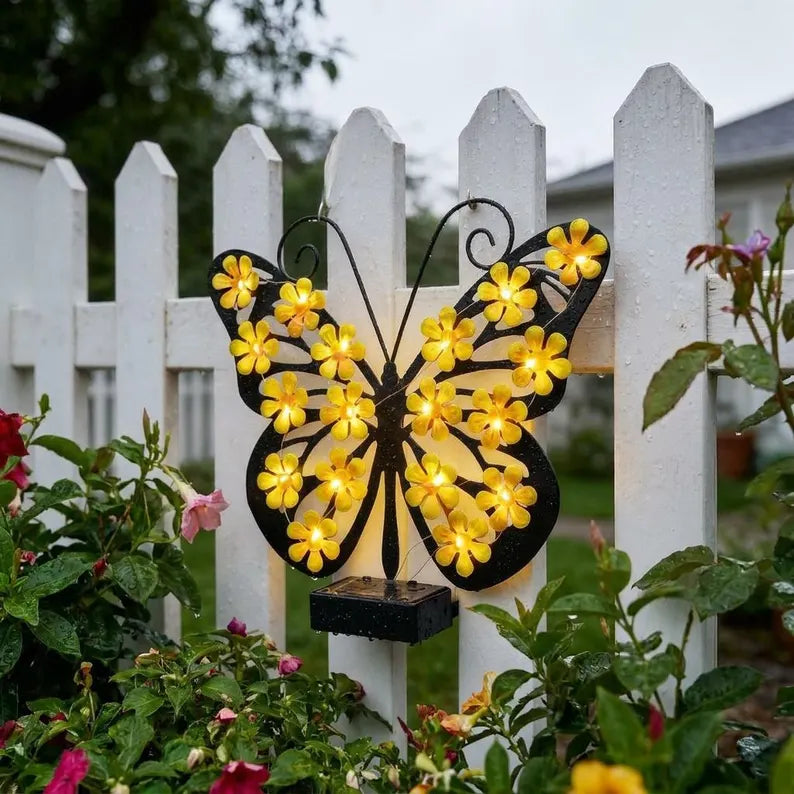 🦋Enchanting Solar-Powered Metal Butterfly Garden Light | Warm LED Outdoor Hanging Lantern