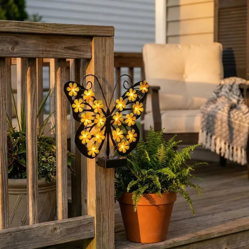 🦋Enchanting Solar-Powered Metal Butterfly Garden Light | Warm LED Outdoor Hanging Lantern