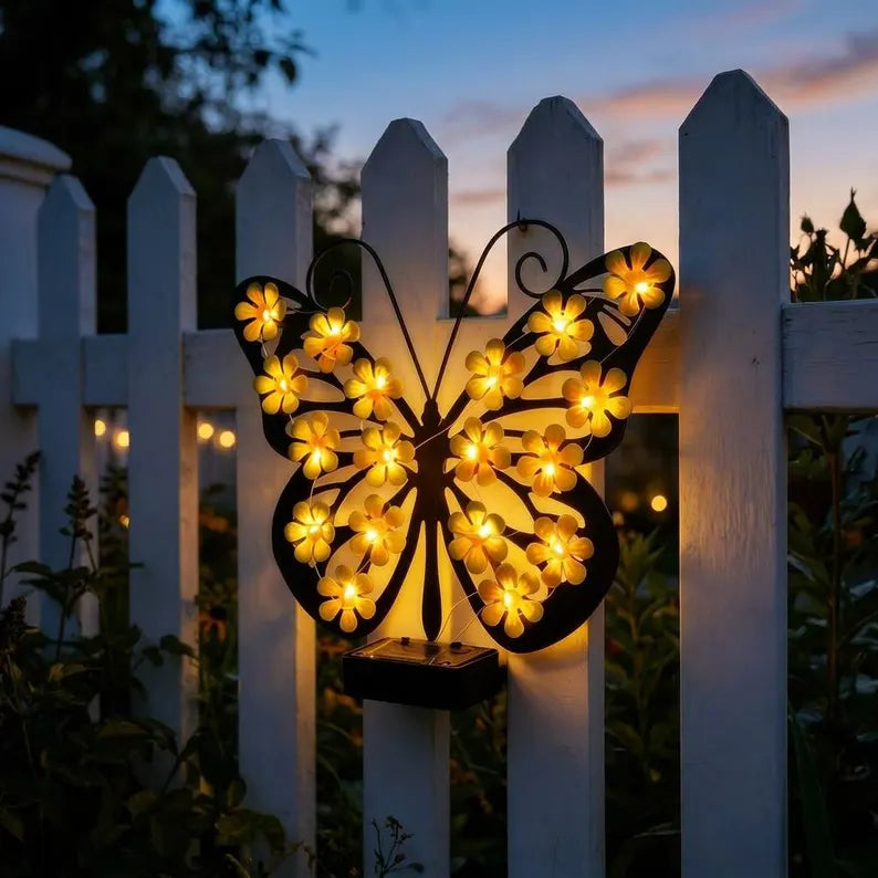 🦋Enchanting Solar-Powered Metal Butterfly Garden Light | Warm LED Outdoor Hanging Lantern