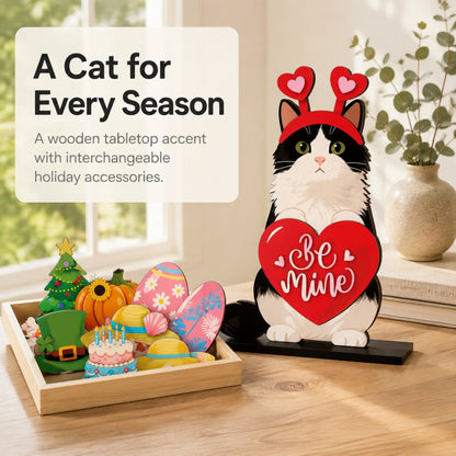🔥 LAST DAY 49% OFF 🐾 Interchangeable Seasonal Animal Wooden Decor Set
