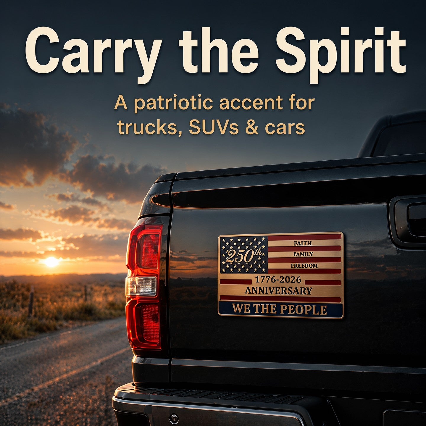 🇺🇸 Official "We The People" 250th Anniversary Premium Auto Emblem | Faith • Family • Freedom 🦅