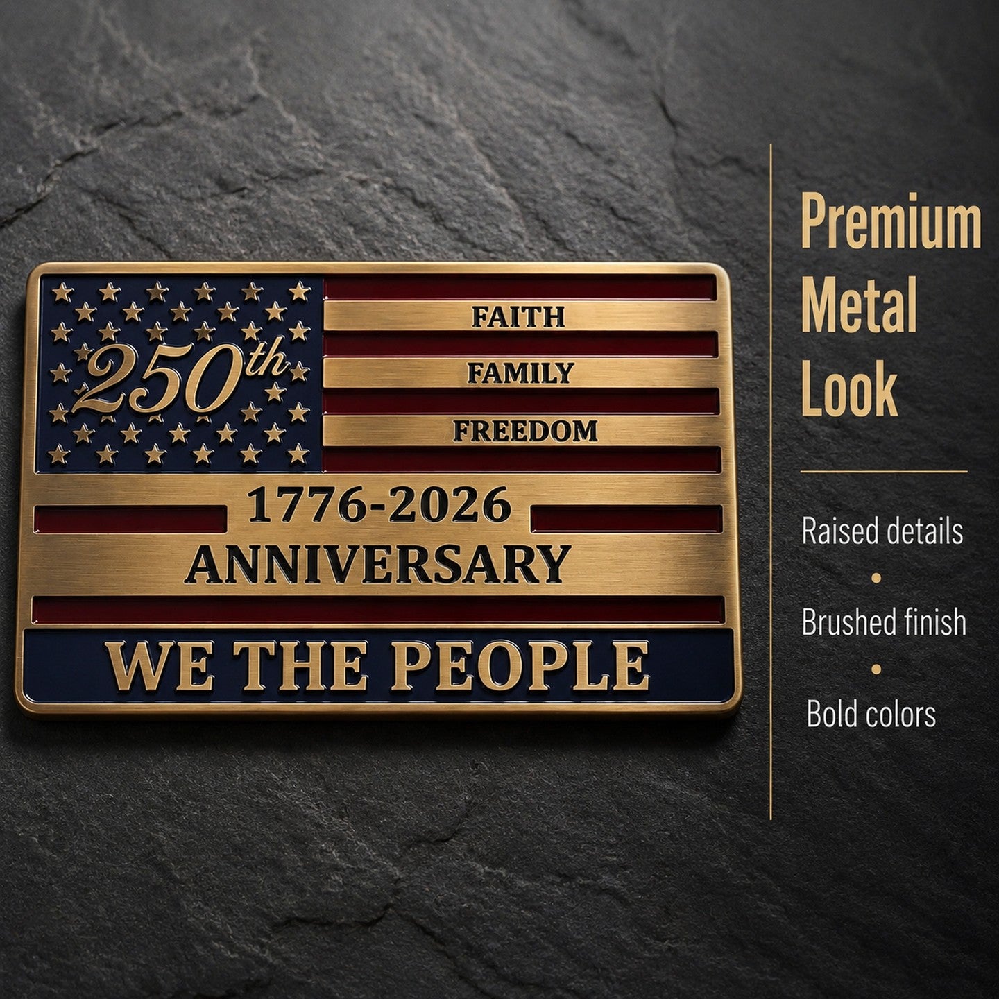 🇺🇸 Official "We The People" 250th Anniversary Premium Auto Emblem | Faith • Family • Freedom 🦅