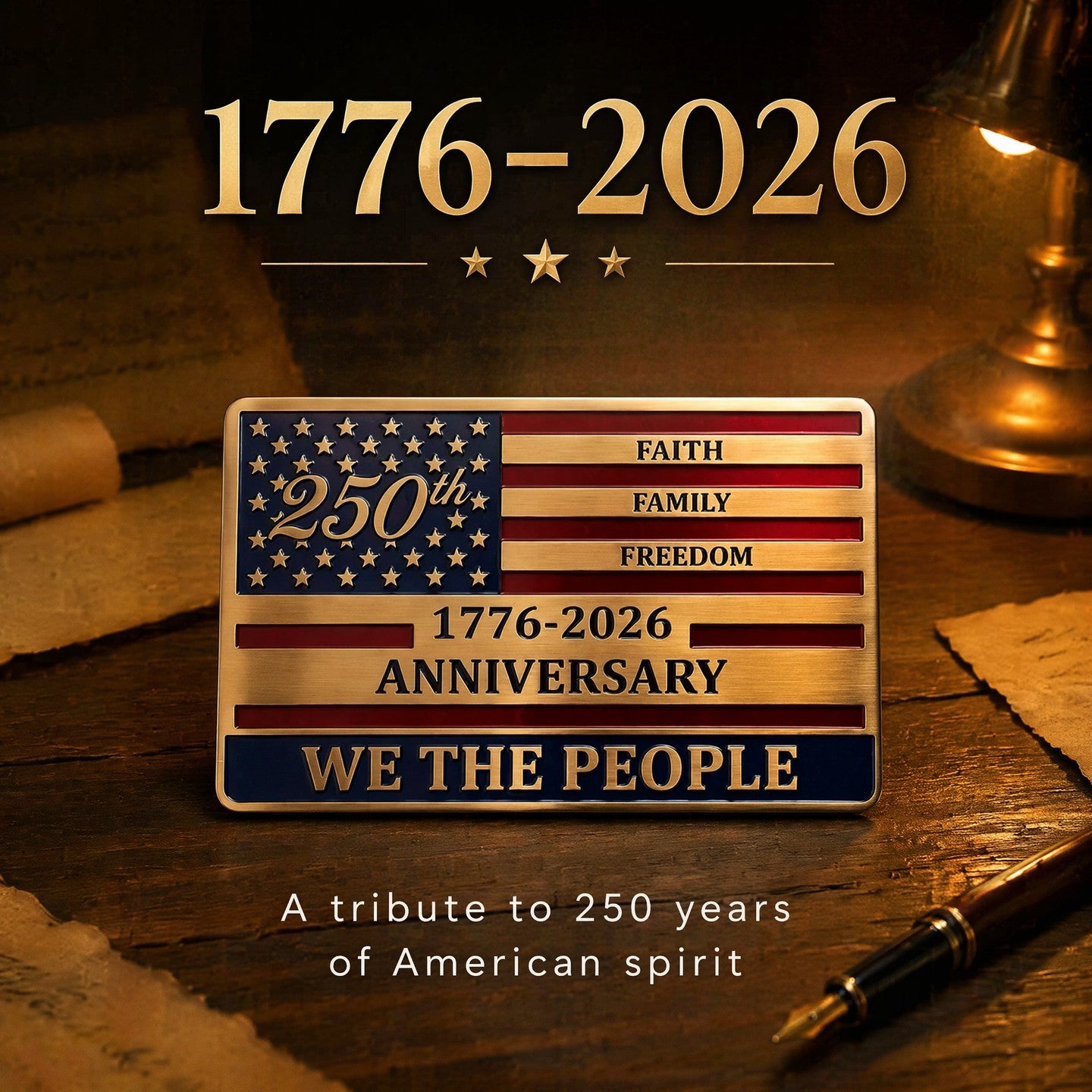 🇺🇸 Official "We The People" 250th Anniversary Premium Auto Emblem | Faith • Family • Freedom 🦅