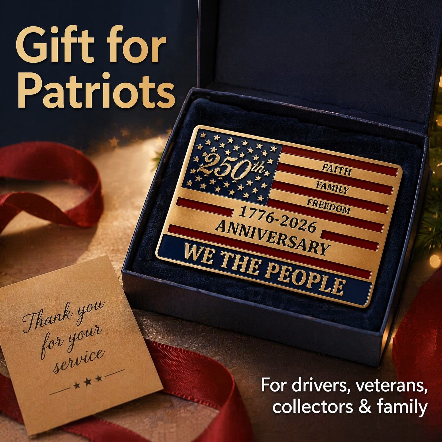 🇺🇸 Official "We The People" 250th Anniversary Premium Auto Emblem | Faith • Family • Freedom 🦅