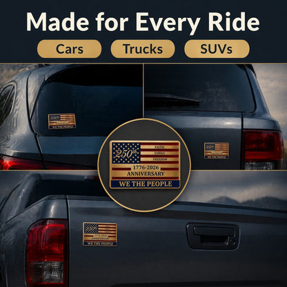 🇺🇸 Official "We The People" 250th Anniversary Premium Auto Emblem | Faith • Family • Freedom 🦅