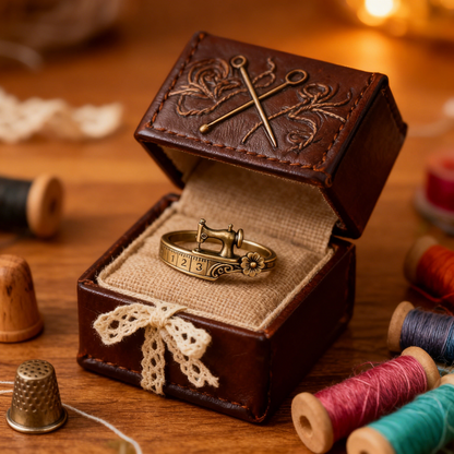 Sewing Machine Bracelet & Ring Set🧵