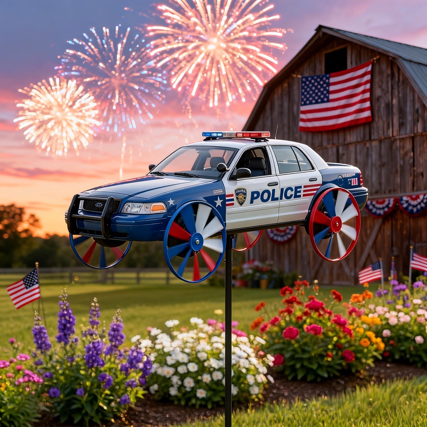 🏆Last Day Promo: 49% OFF 🎖️Police Car Garden Wind Spinner Limited Edition