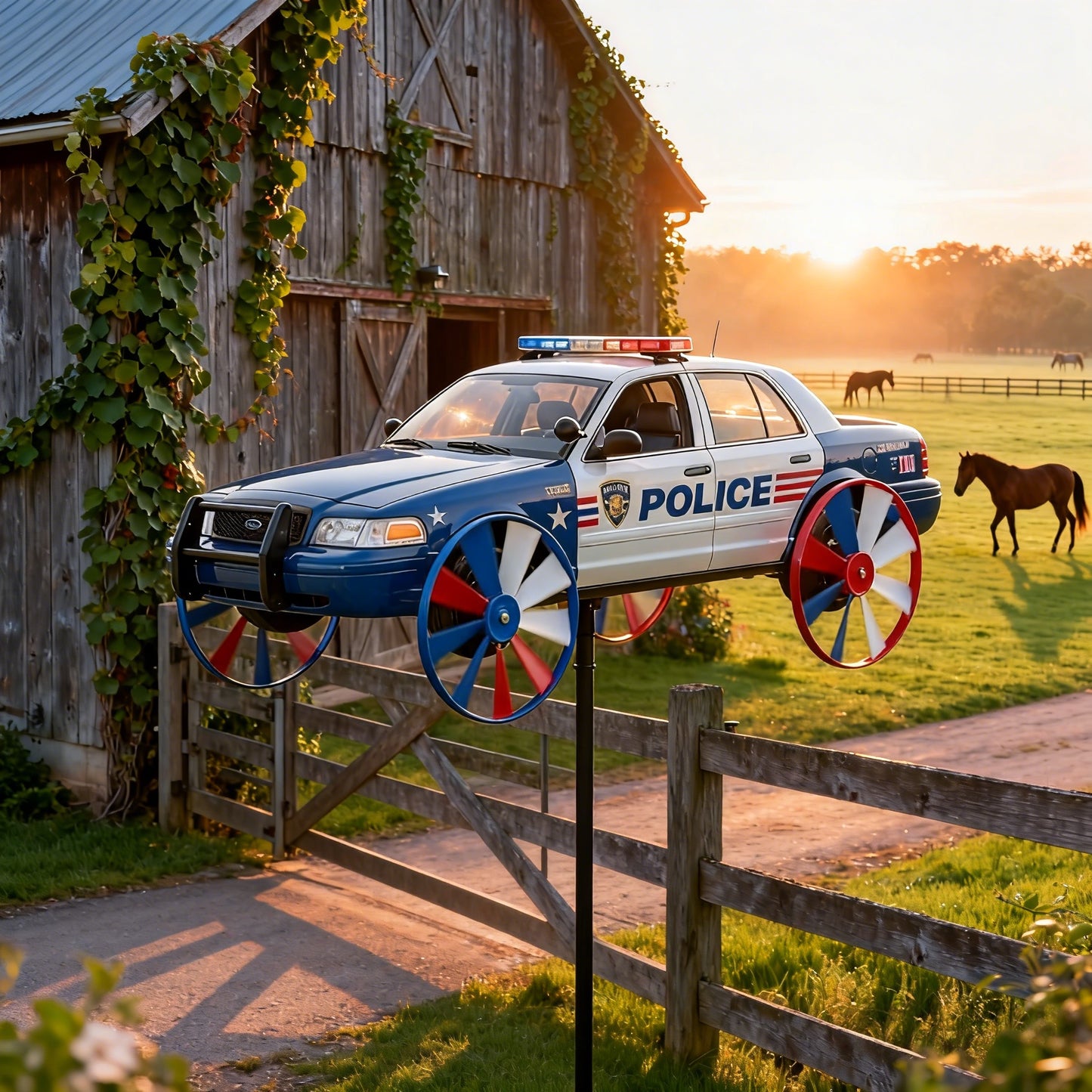 🏆Last Day Promo: 49% OFF 🎖️Police Car Garden Wind Spinner Limited Edition