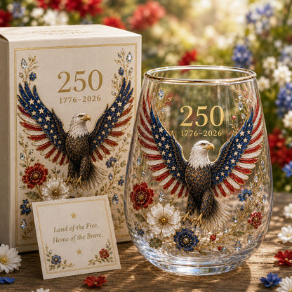 🦅250th Eagle Glass Tumbler
