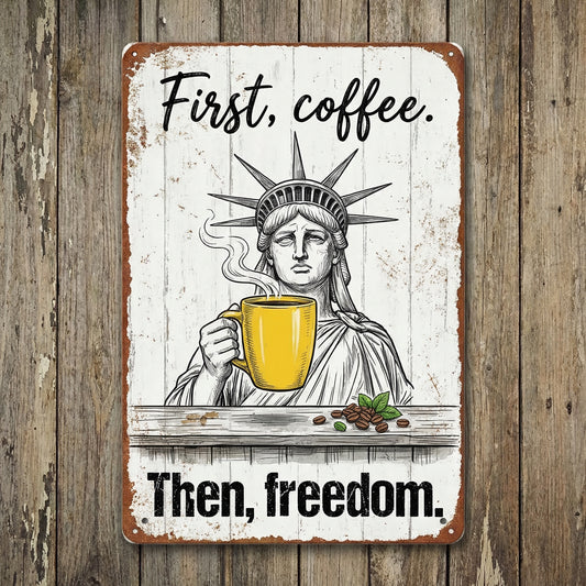 The "Liberty's Day Off" Vintage Metal Signs - Your AM & PM Best Friend
