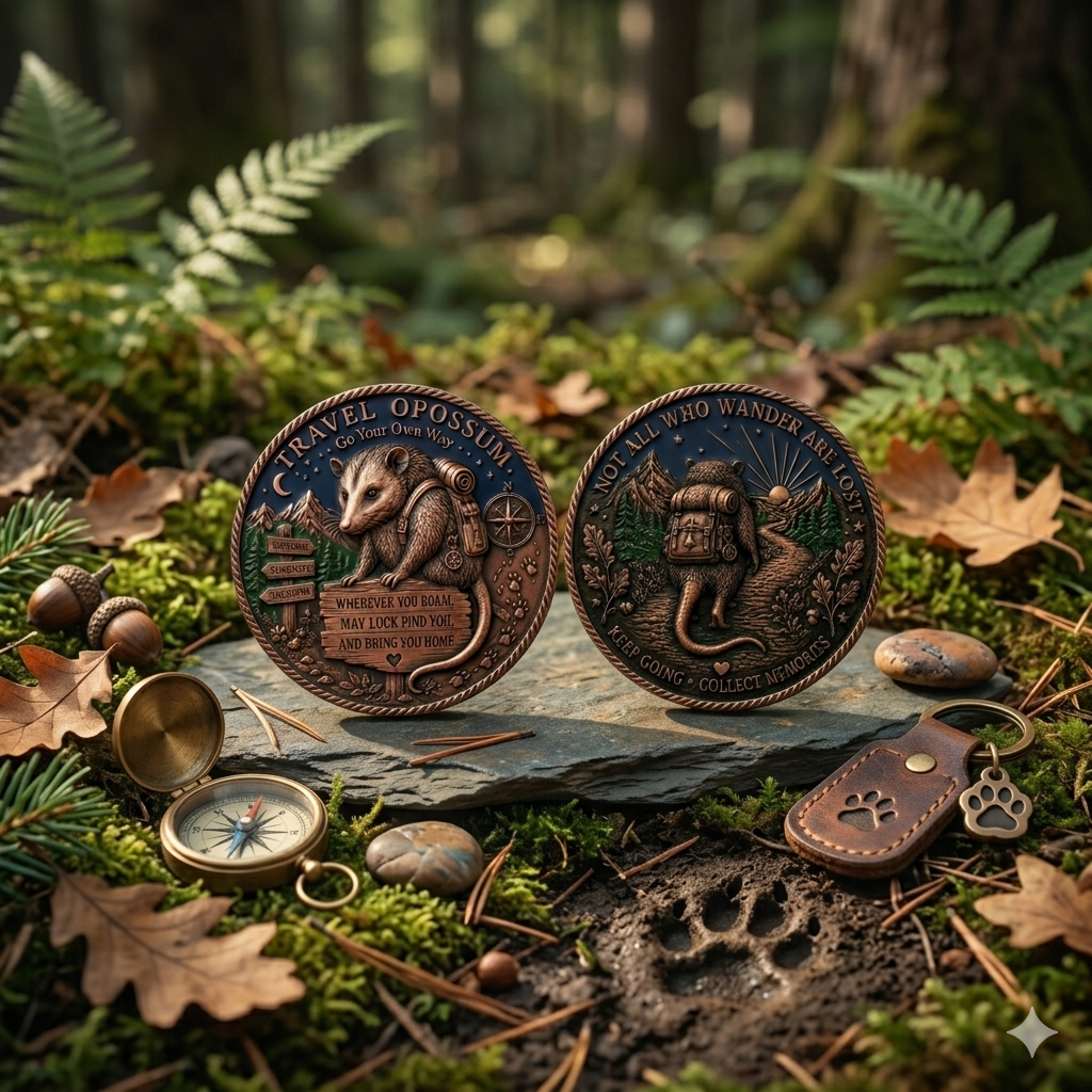 🧭 Travel Opossum Lucky Coin
