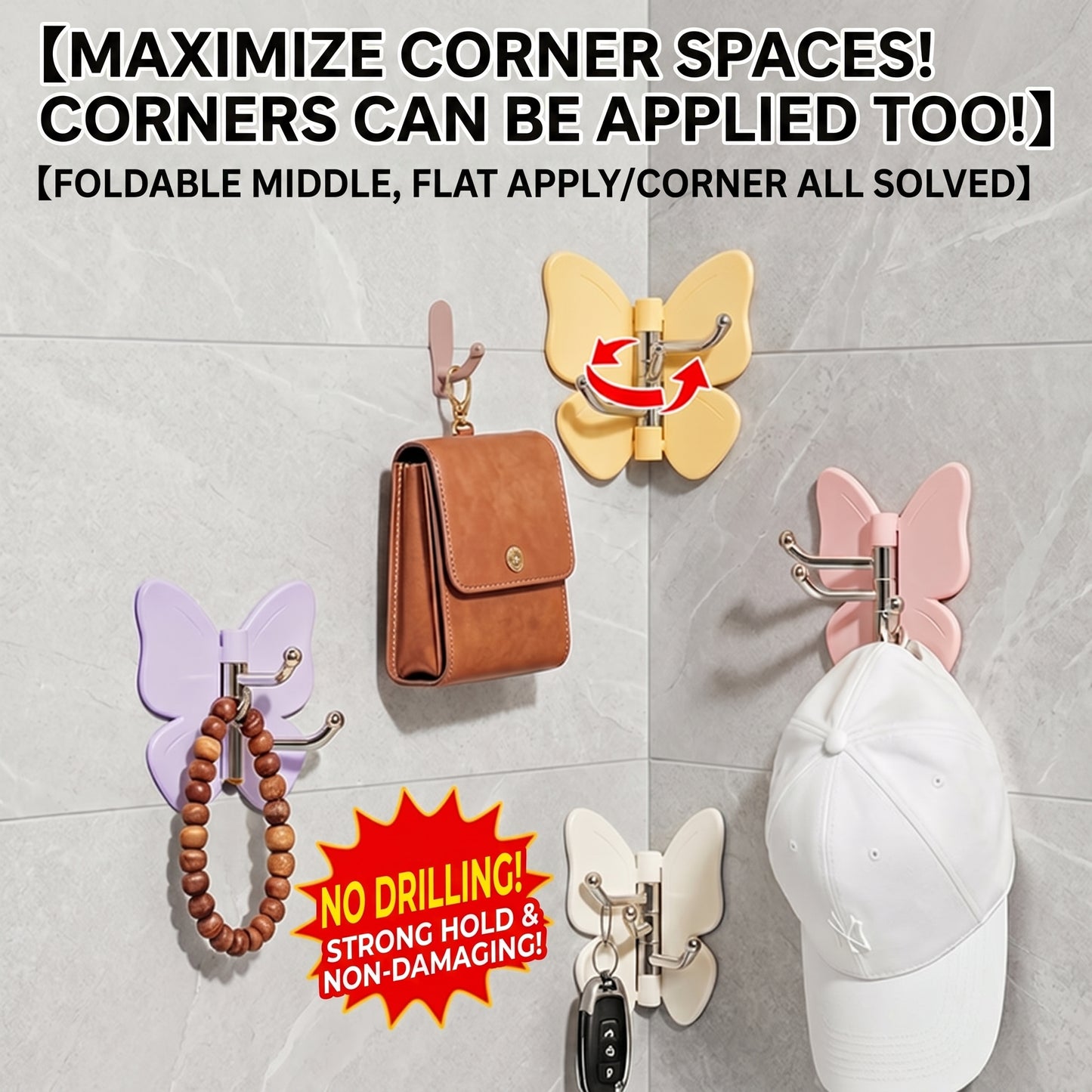 🦋 Meet Your Home’s New Best Friend: The Foldable Butterfly 3-in-1 Hook! ✨